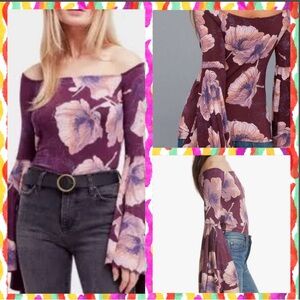 Free People Birds of Paradise Wine /purple Color Top size SP